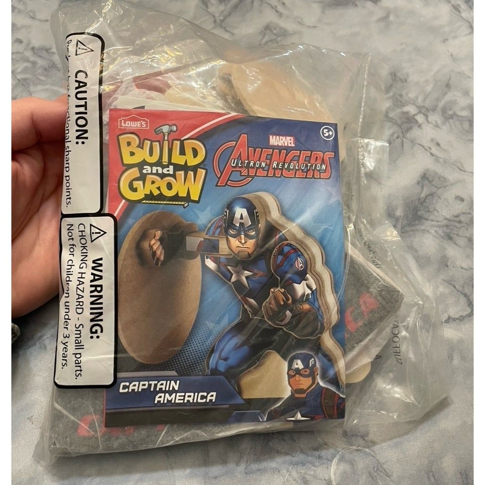 NEW! Lowe’s Build and Grow Marvel Avengers Captain America Wood Building Kit